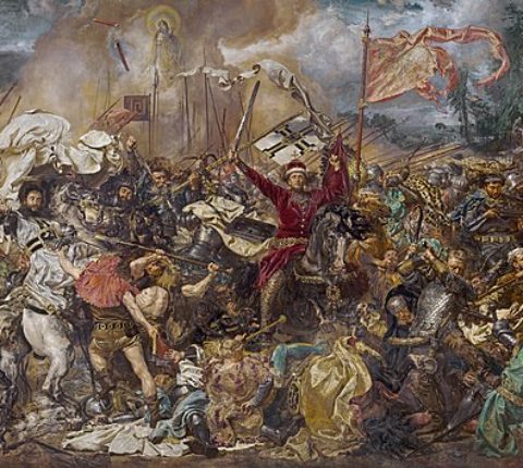 MP 443; Matejko, Jan (1838-1893) (malarz); Bitwa pod Grunwaldem; 1878; olej; płótno; 426 x 987